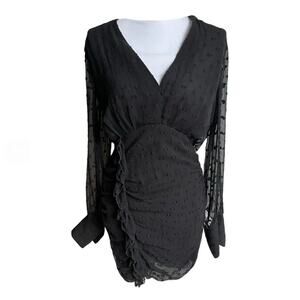 OUD Paris Isa Silk Mini Dress In Black Size XS